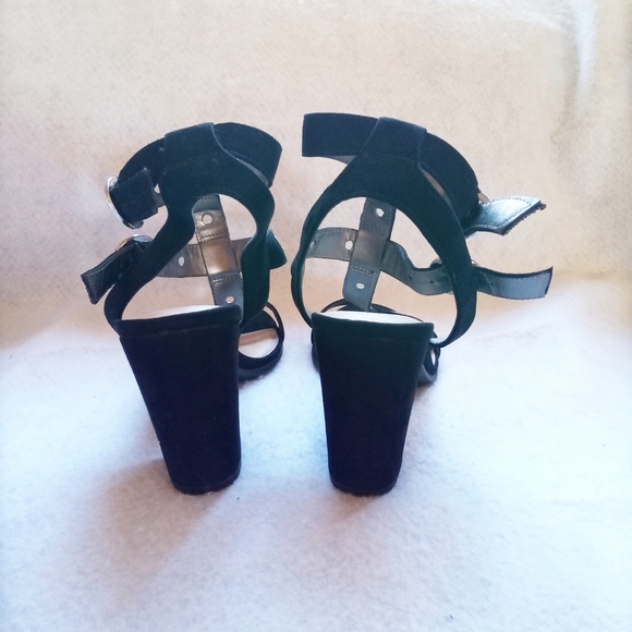 Sam & Libby black suede double buckle heels - Picture 3 of 11